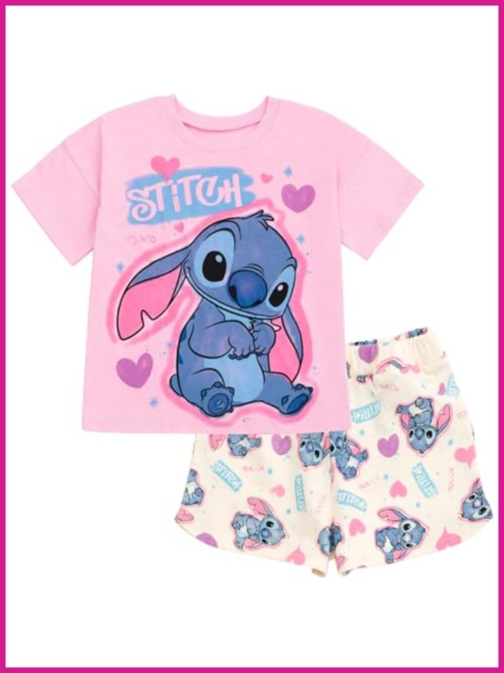 Disney Girls Graphic Tee and French Terry Shorts Set Size 12 Months to 14-16